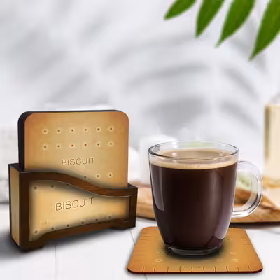زیر لیوانی لوکسینو مدل بیسکوییت های خوشمزه مجموعه 6 عددی 