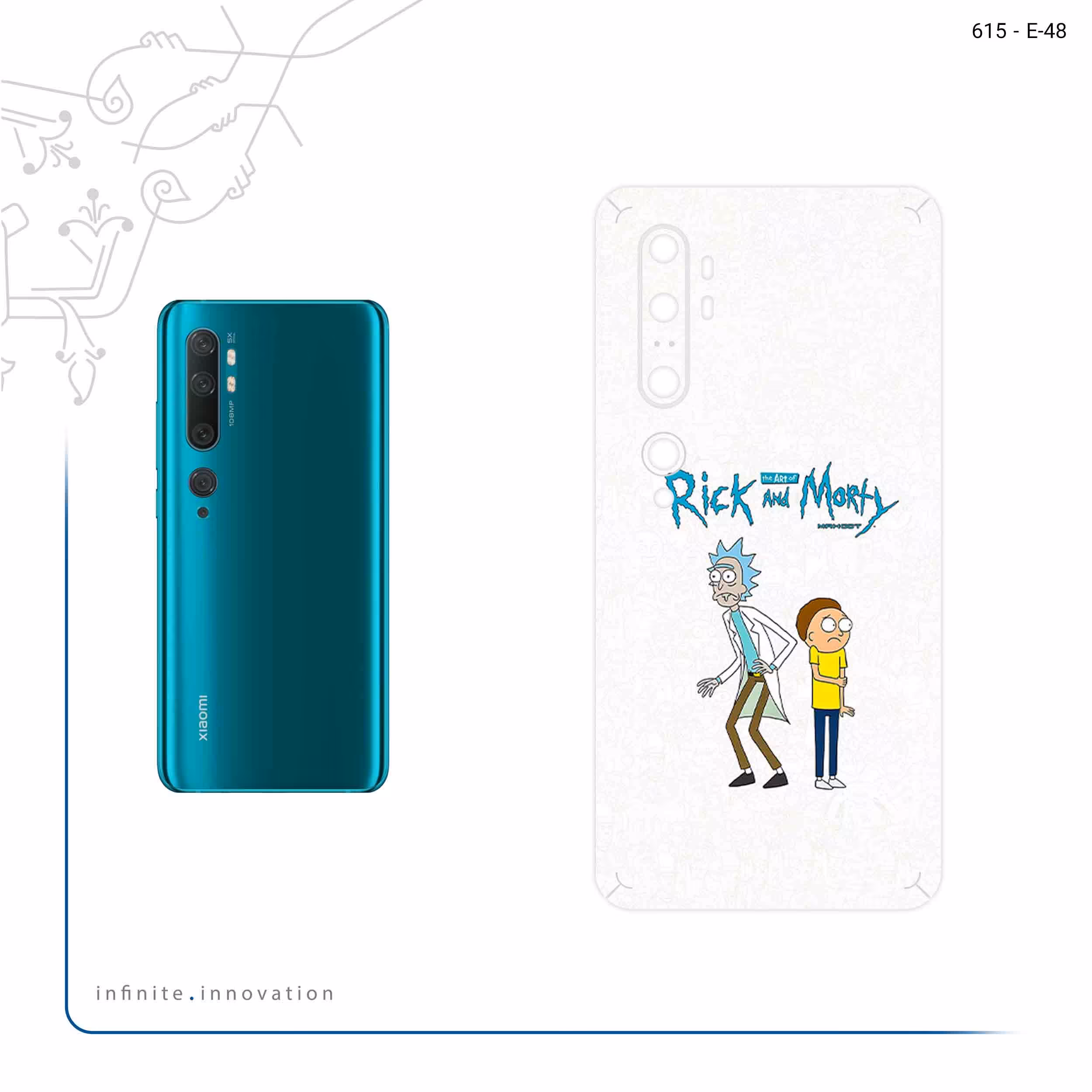 برچسب پوششی ماهوت مدل Rick and Morty مناسب برای گوشی موبایل شیائومی Mi Note 10