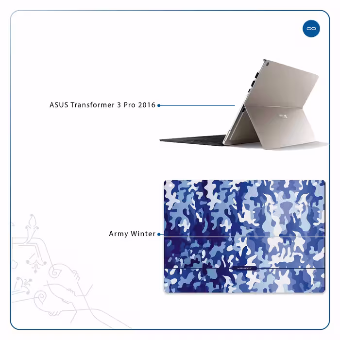 برچسب پوششی ماهوت مدل Army-Winter مناسب برای تبلت ایسوس Transformer 3 Pro 2016