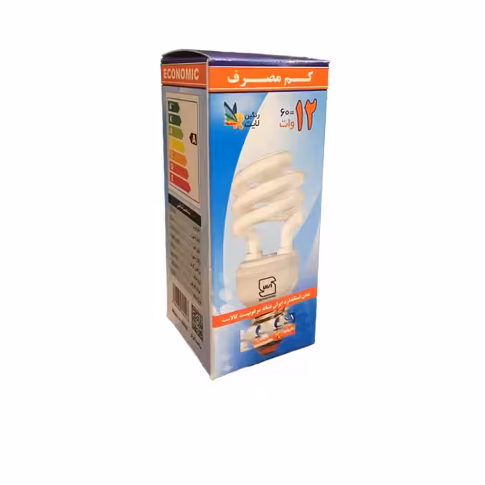 لامپ کم مصرف 12 وات رنگین لایت مدل پیچ پایه E27 بسته 5 عددی