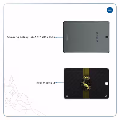 برچسب پوششی ماهوت مدل Real-Madrid-2 مناسب برای تبلت سامسونگ Galaxy Tab A 9.7 2015 T555