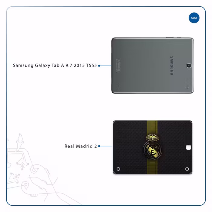 برچسب پوششی ماهوت مدل Real-Madrid-2 مناسب برای تبلت سامسونگ Galaxy Tab A 9.7 2015 T555