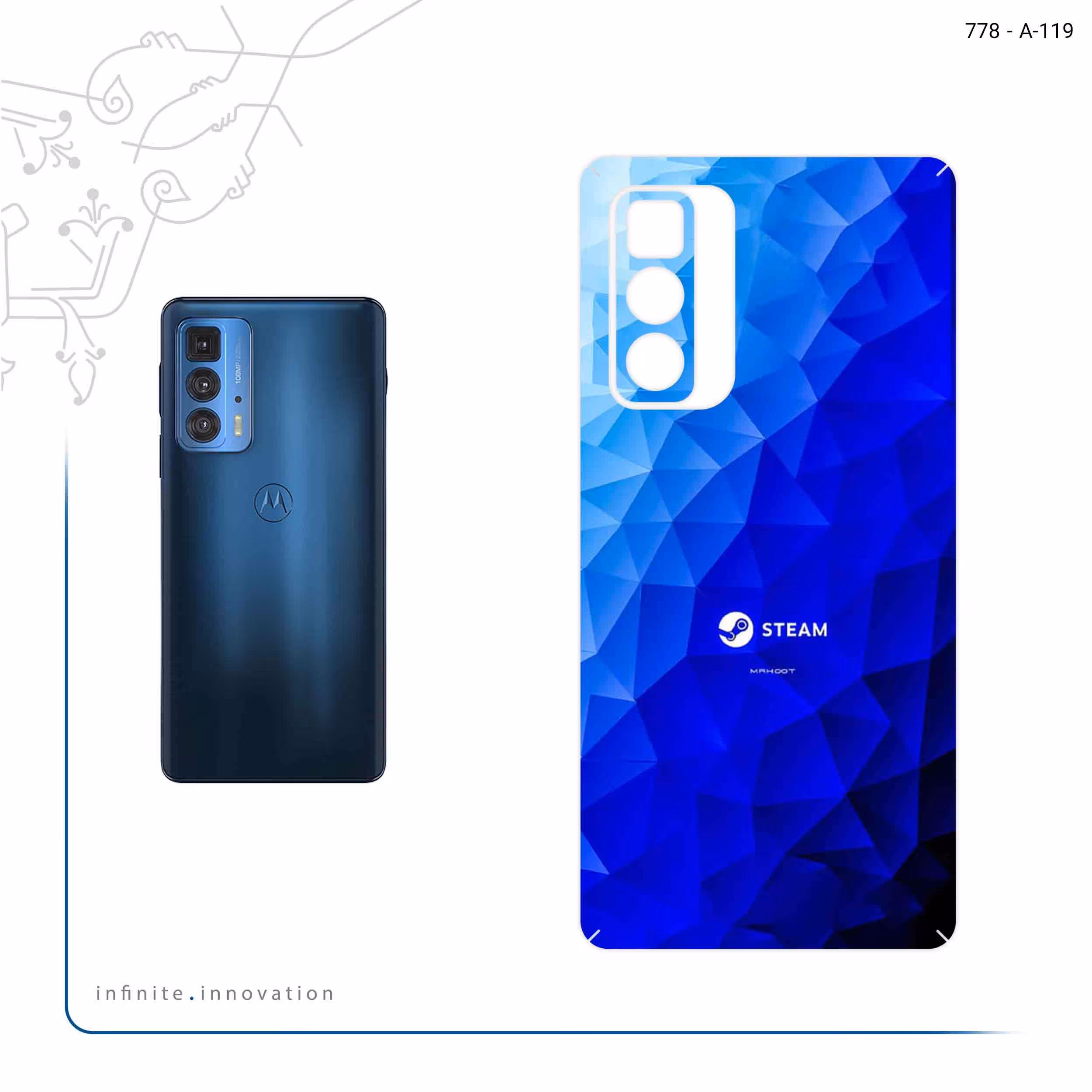 برچسب پوششی ماهوت مدل STEAM Game Consol مناسب برای گوشی موبایل موتورولا Edge 20 Pro