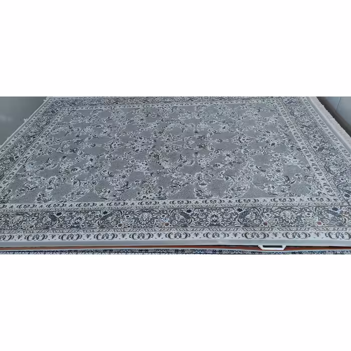 فرش ماشینی زمرد مشهد طرح افشان زمینه سیلور