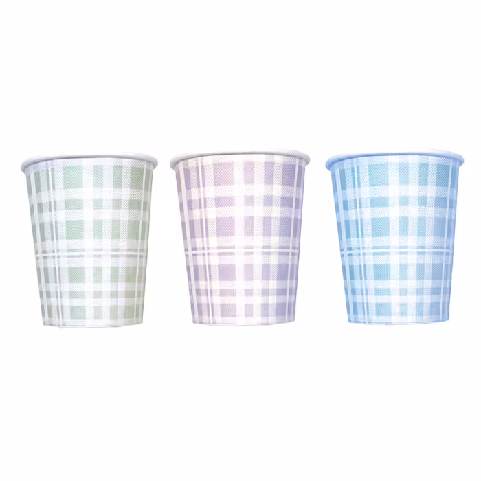 لیوان یکبار مصرف کاغذی آنی مدل شطرنجی بسته 50 عددی