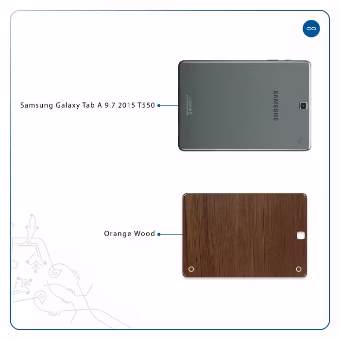 برچسب پوششی ماهوت مدل Orange-Wood مناسب برای تبلت سامسونگ Galaxy Tab A 9.7 2015 T550
