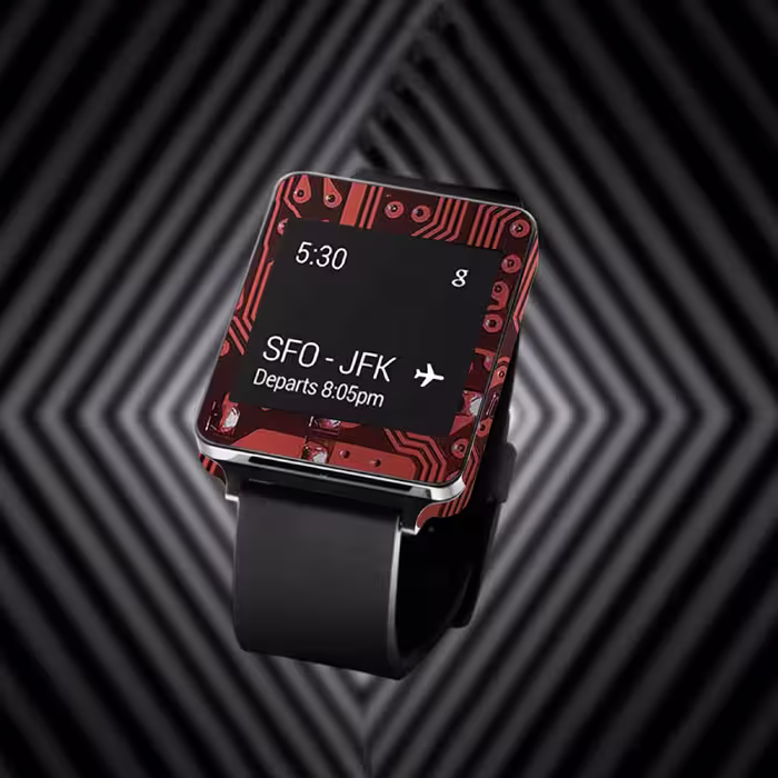 برچسب ماهوت طرح Red Printed Circuit Board مناسب برای ساعت هوشمند ال جی G Watch