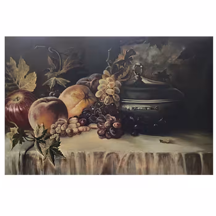 تابلو نقاشی رنگ روغن مدل میز میوه