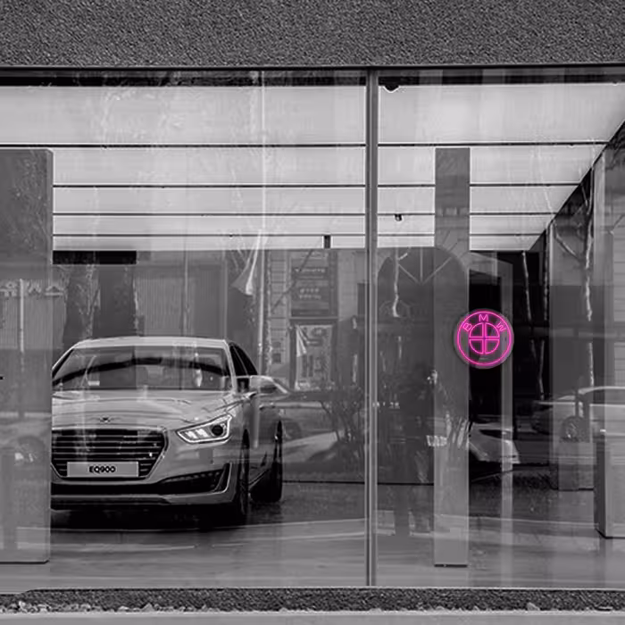 چراغ دیواری نئون دیزاین طرح Bmw_PN