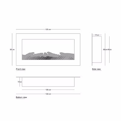 شومینه دیواری برقی شومینه بیستون مدل B.B_120_W17_L4.bs