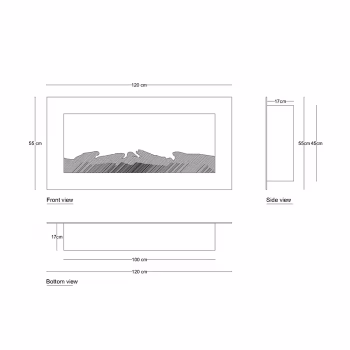 شومینه دیواری برقی شومینه بیستون مدل B.B_120_W17_L4.bs