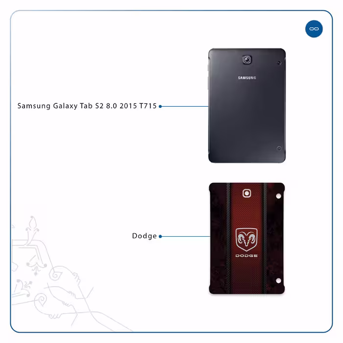 برچسب پوششی ماهوت مدل Dodge مناسب برای تبلت سامسونگ Galaxy Tab S2 8.0 2015 T715
