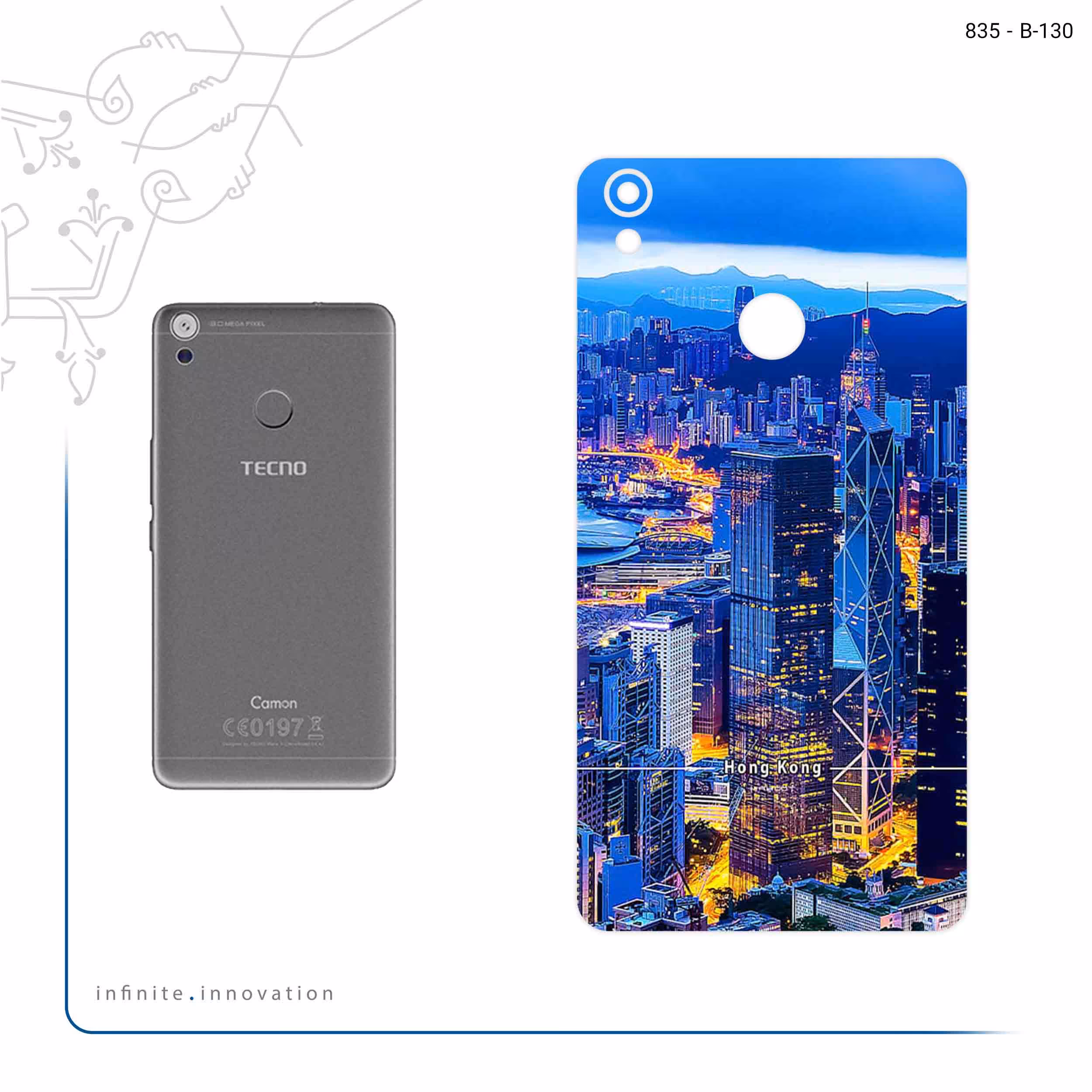 برچسب پوششی ماهوت مدل Hong Kong City مناسب برای گوشی موبایل تکنو Camon CX Air
