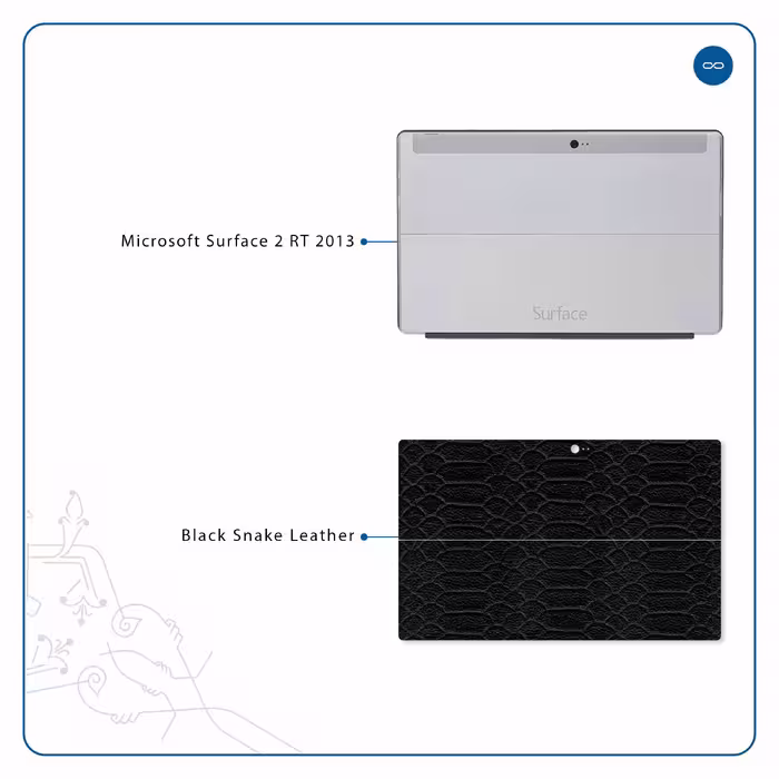 برچسب پوششی ماهوت مدل Black-Snake-Leather مناسب برای تبلت مایکروسافت Surface 2 RT 2013