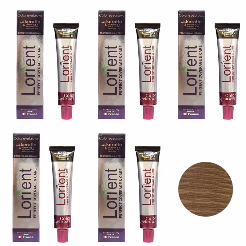 رنگ ابرو لورینت شماره 9 حجم 15 میلی لیتر رنگ بلوند روناسی بسته 5 عددی