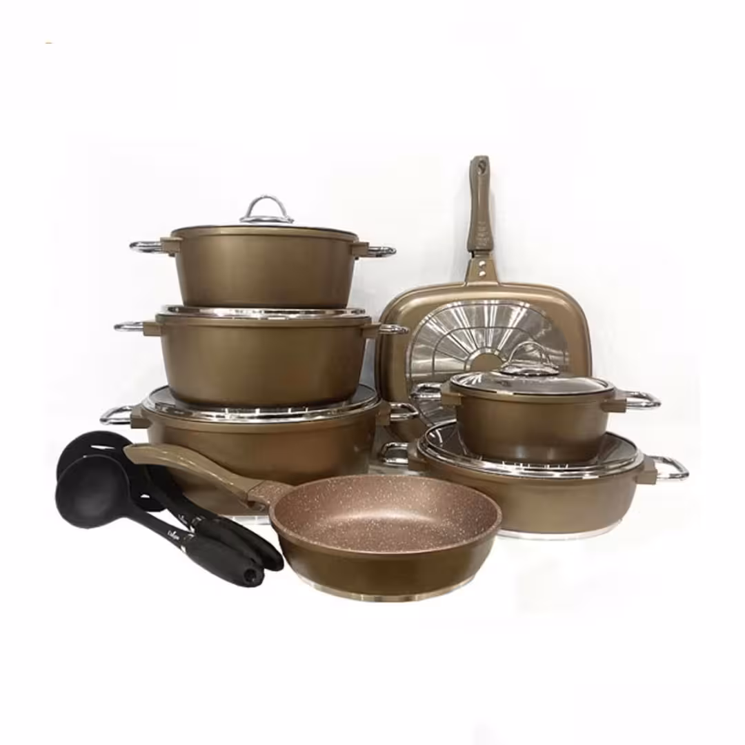 سرویس قابلمه یونیک مونیخ طلایی 16 پارچه UN-7654