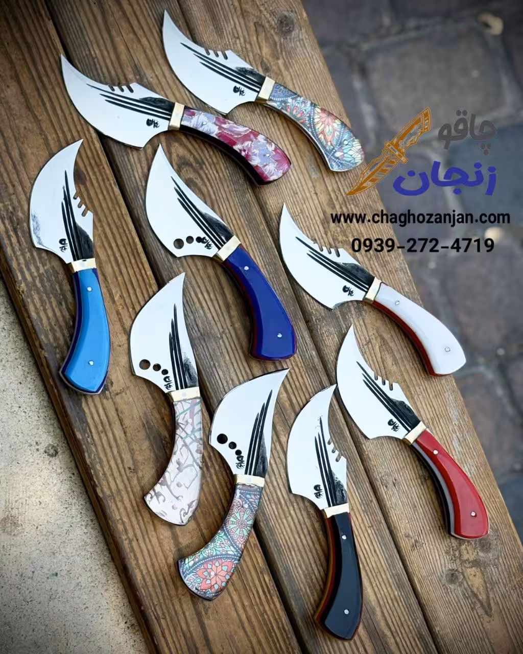 چاقو کپوری 17 سانتی زنجان دسته از فیبر با غلاف ارسال از زنجان