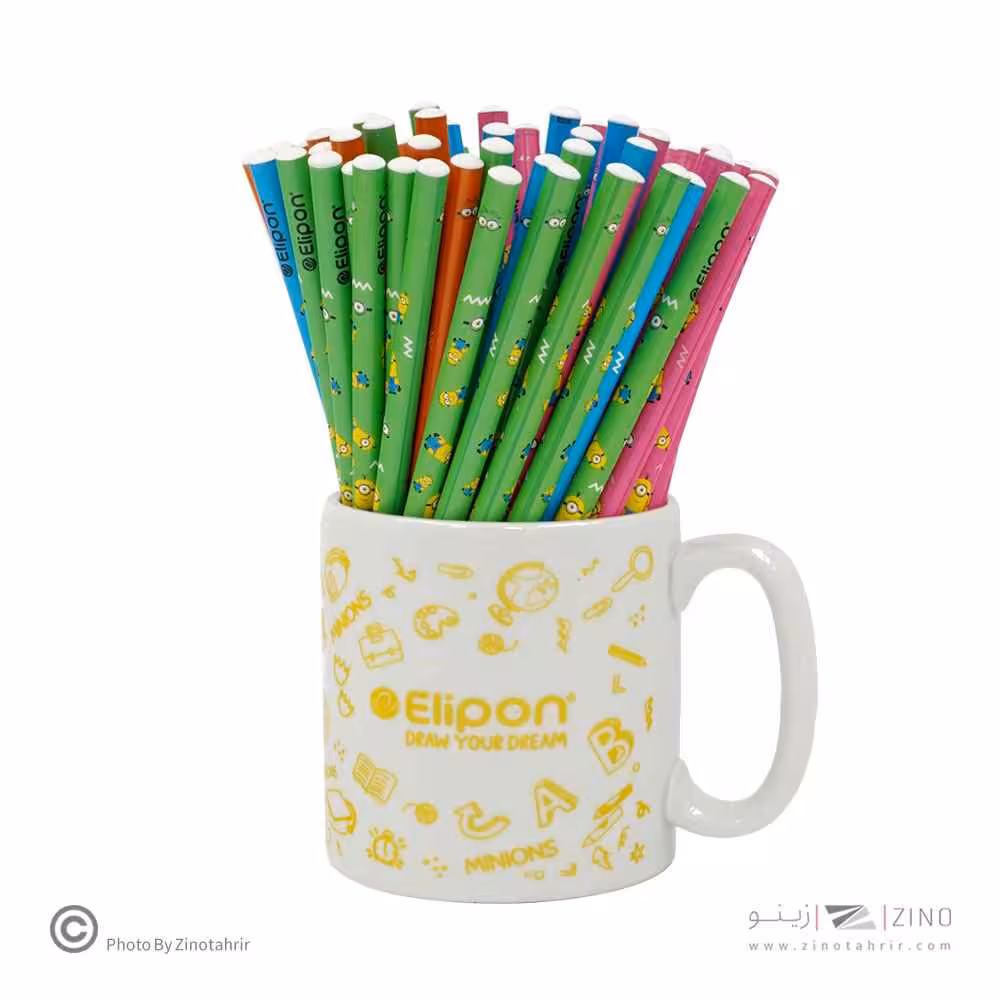 مداد مشکی گرد فانتزی لیوان 72عددی الیپون ( 9لیوان جور )