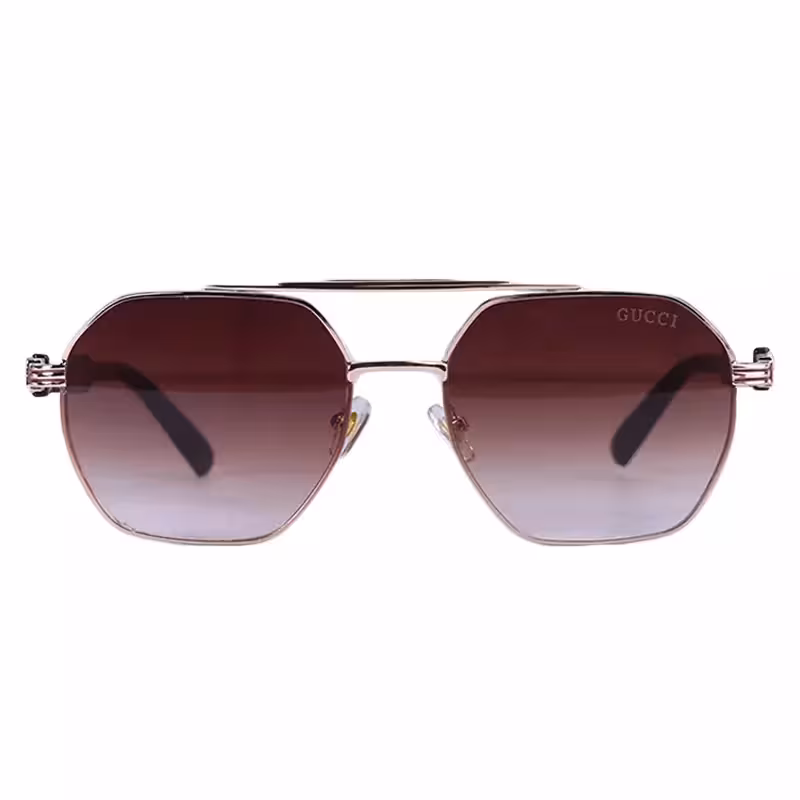 عینک آفتابی مردانه گوچی طلایی چند ضلعی GG 69078/2