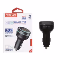 شارژر فندکی فست و PD سه پورت Promate مدل PowerDrive-230 230W - مشکی