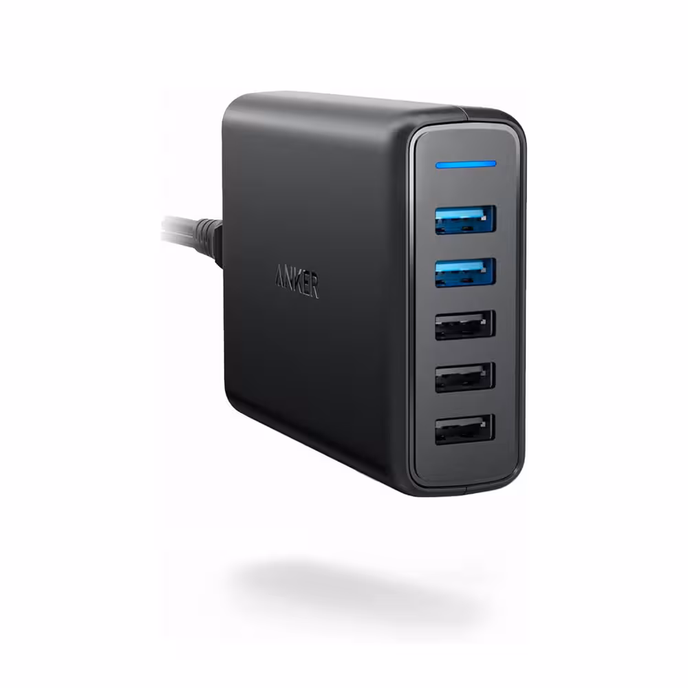 شارژر دیواری 5 پورت انکر مدل Anker A2054 Power Port 5 iQ QC3 Wall Charger توان 63W