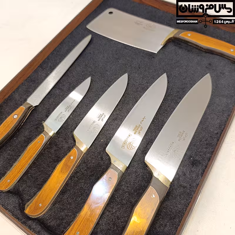 سرویس 6 تایی چاقو و ساطور آشپزخانه زنجان ست تایگر