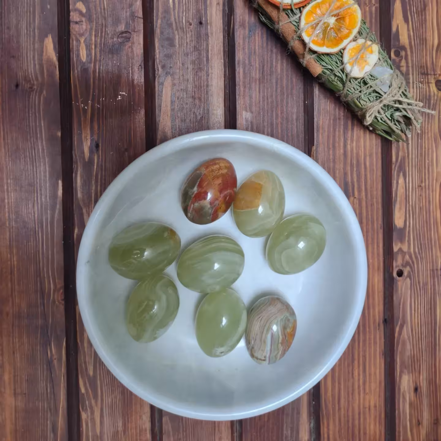 پیاله سنگی گرد سفید 20 سانتی 