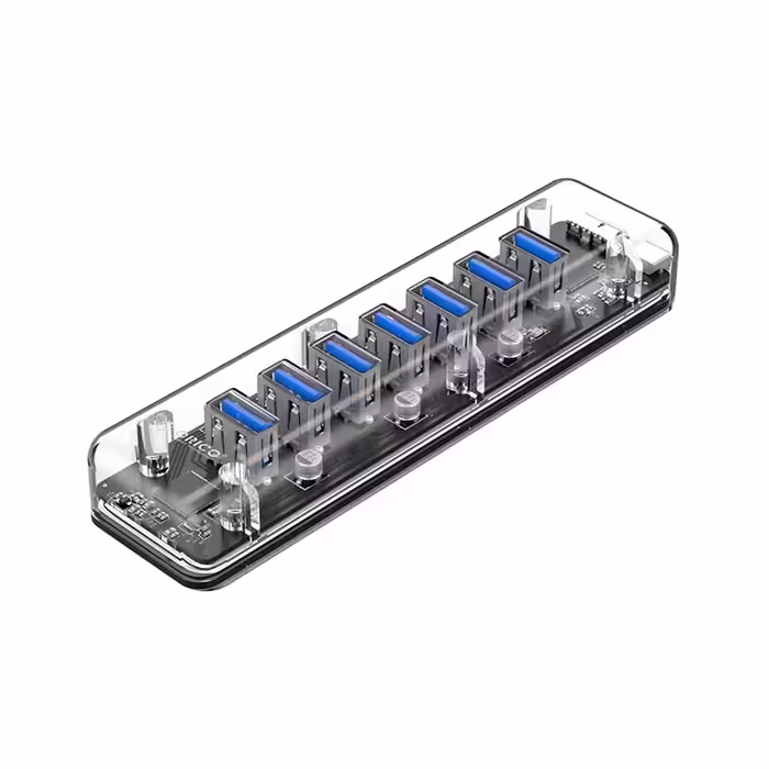 هاب هفت پورت اوریکو مدل ORICO F7U-U3 7Port USB3.0 Transparent HUB