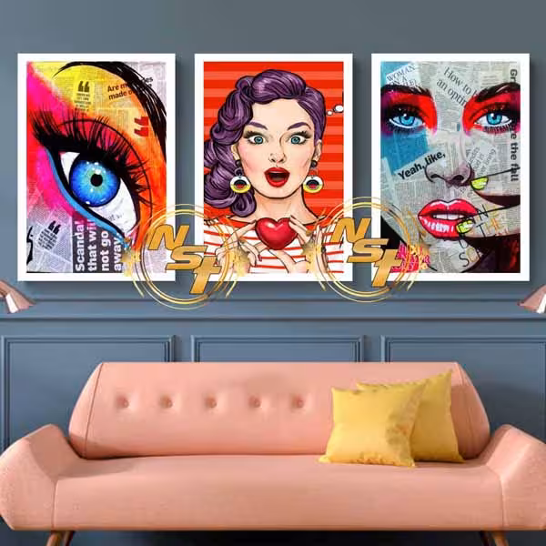 تابلو دکوراتیو 3 تکه طرح فشن کد GH182