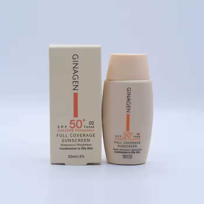 کرم ضد آفتاب رنگی پوست چرب  ژیناژنSPF50(02)