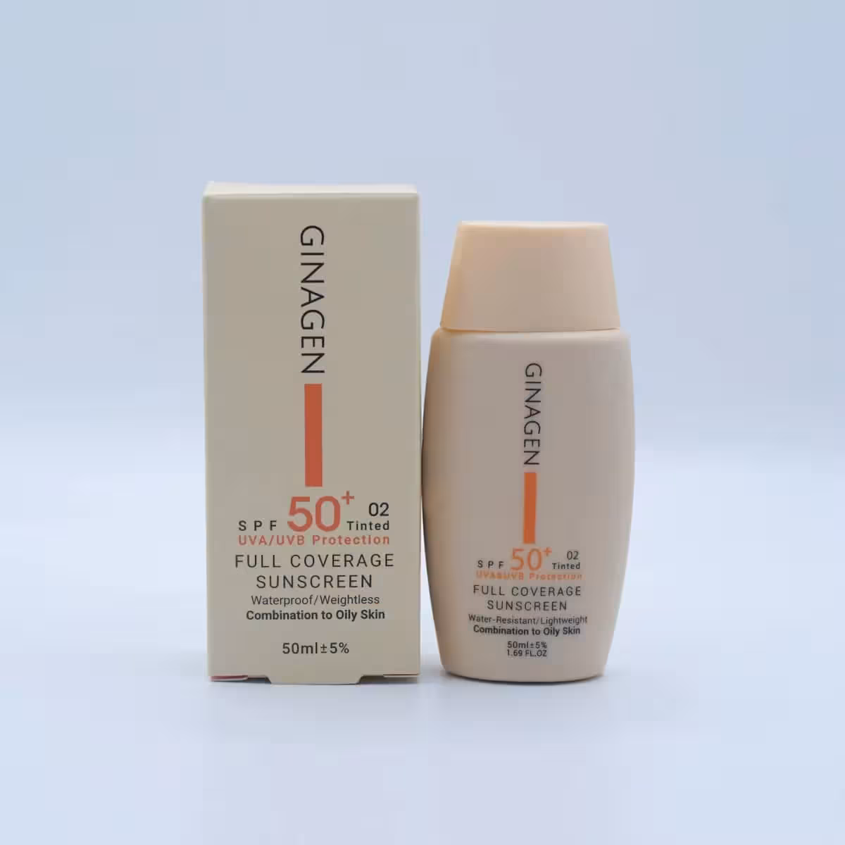 کرم ضد آفتاب رنگی پوست چرب ژیناژنSPF50(02)
