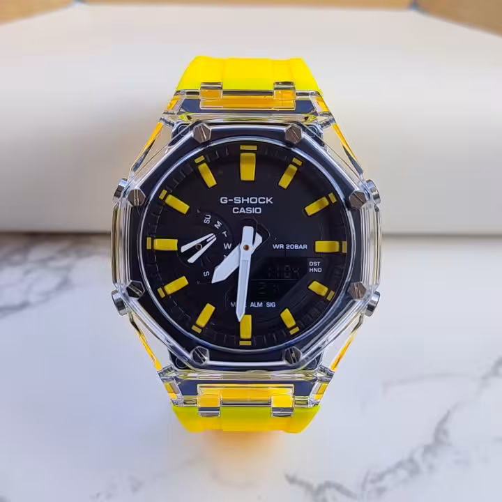 ساعت جی شاک کاسیو بند سیلیکونی زرد