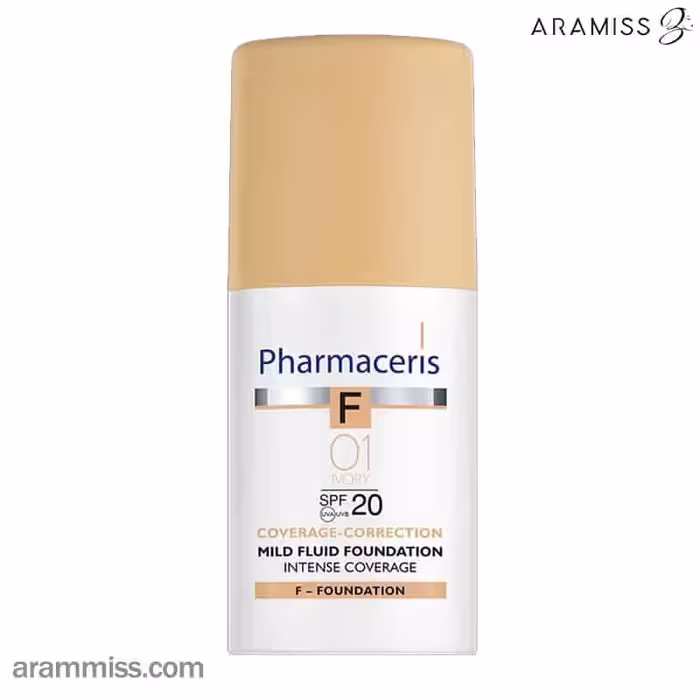 کرم پودر فلوئید فارماسریز با پوشش قوی و SPF20 (Pharmaceris F Fluid Foundation SPF20)