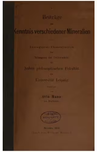 خرید و دانلود نسخه کامل کتاب Beiträge zur Kenntnis verschiedener Mineralien
