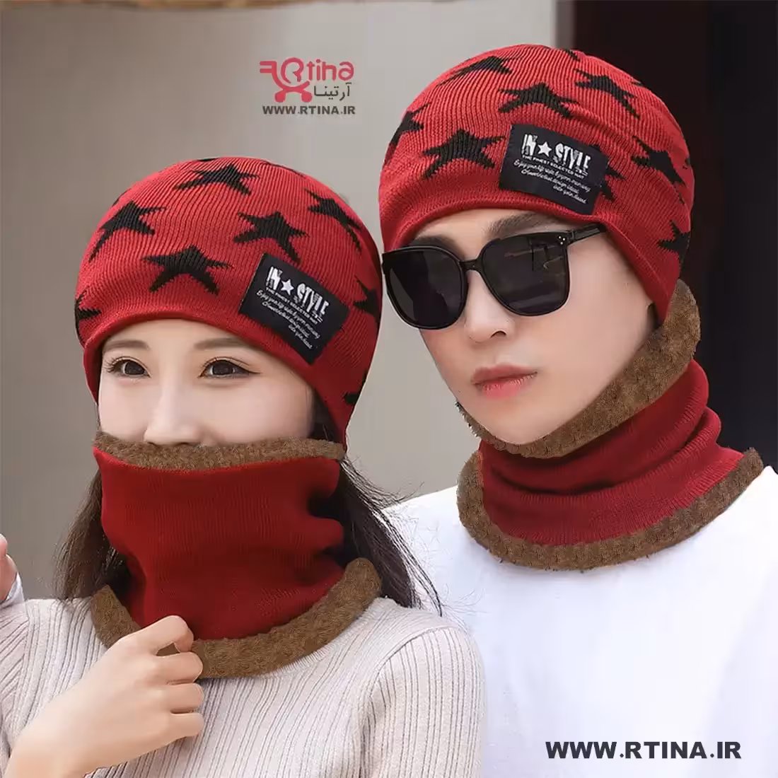 ست کلاه و شال گردن مرد و زن جدید (شال رینگی و کلاه دو لایه)