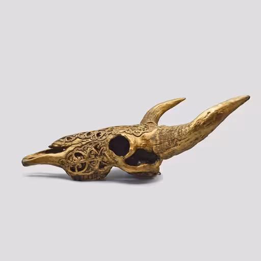 مجسمه اسکلتی دیوارکوب طرح راک برنزی کد Psdc602