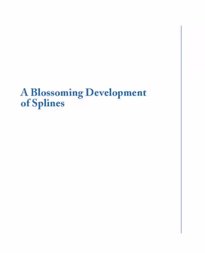 خرید و دانلود نسخه کامل کتاب A blossoming development of splines