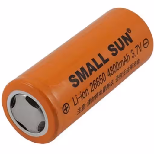 باتری 26650 لیتیوم یون small sun قابل شارژ 4800Mah یک عدد