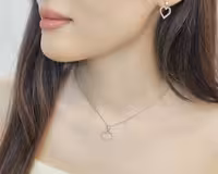 نیمست قلب جواهری نقره کد 00641