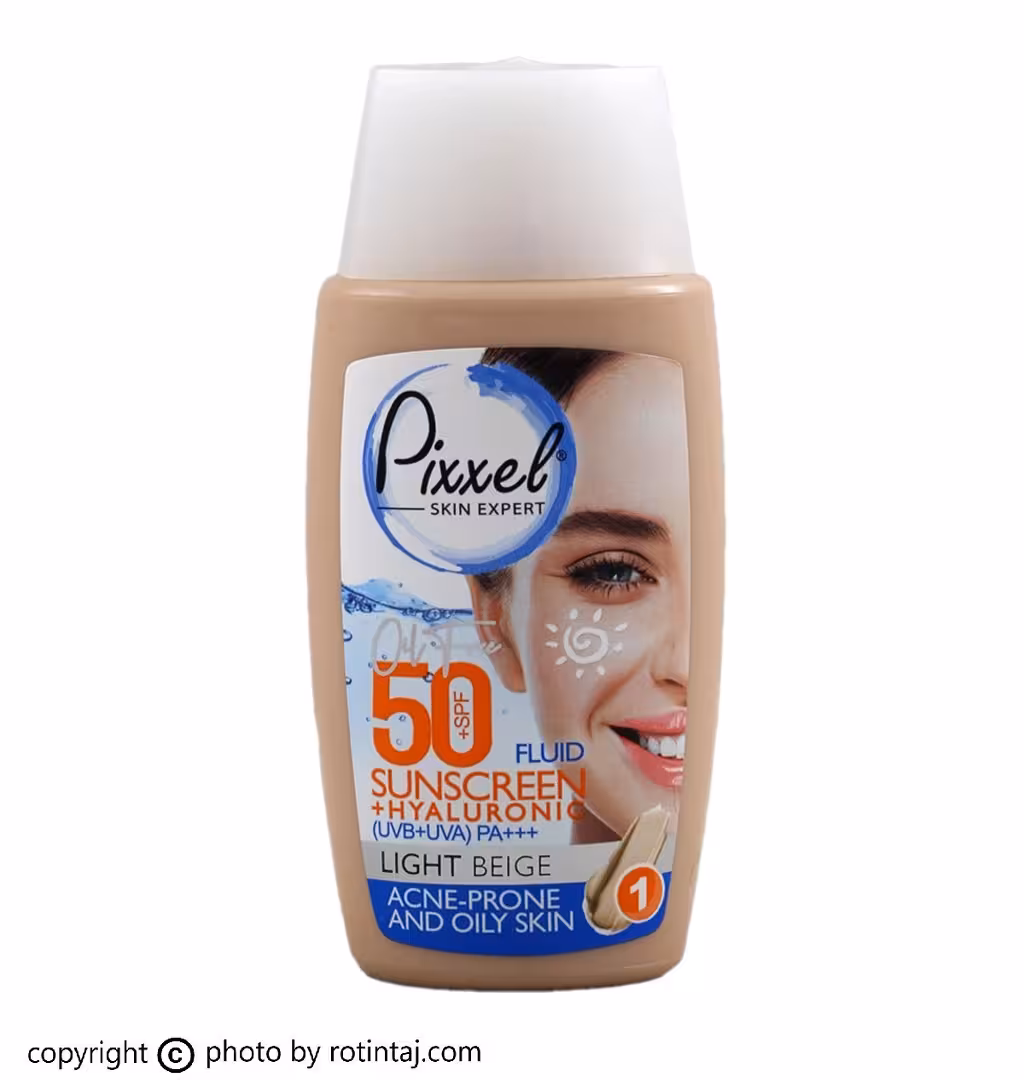 کرم ضد آفتاب بژ روشن SPF50 پیکسل مناسب پوست چرب و جوشدار 50 میلی