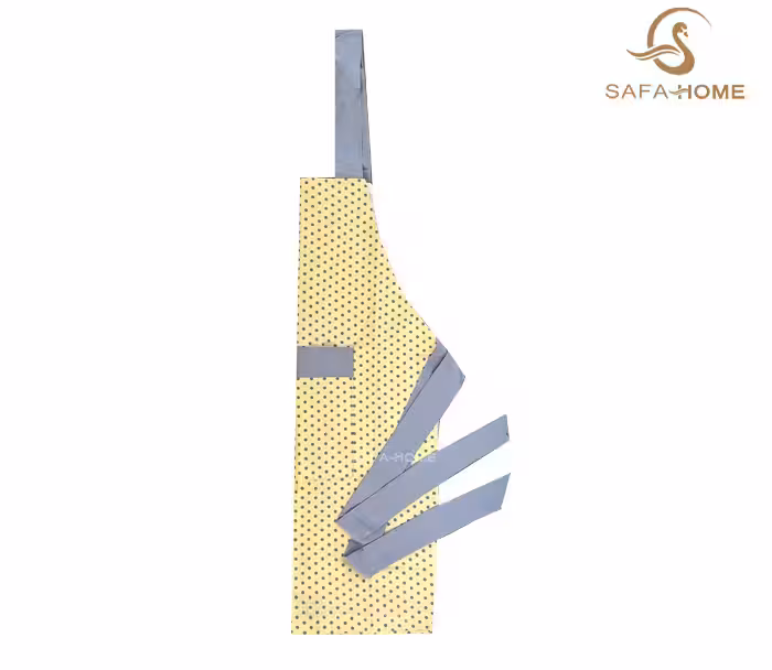 پیش بند آشپزخانه کتان طرح خالدار لیمویی صفاهوم کد 1