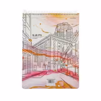 دفتر 100 برگ رحلی شطرنجی با پرفراژ s.a.m طرح 6