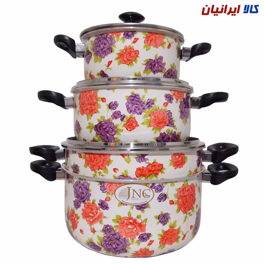 سرویس قابلمه 7 پارچه گرانیتی گرد جنوب مدل رز کد 4