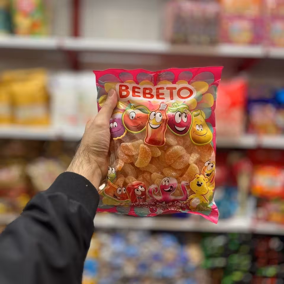 پاستیل پرتقال شکری یک کیلویی BEBETO ترکیه تاریخ اصلی در بیش از 20 طعم