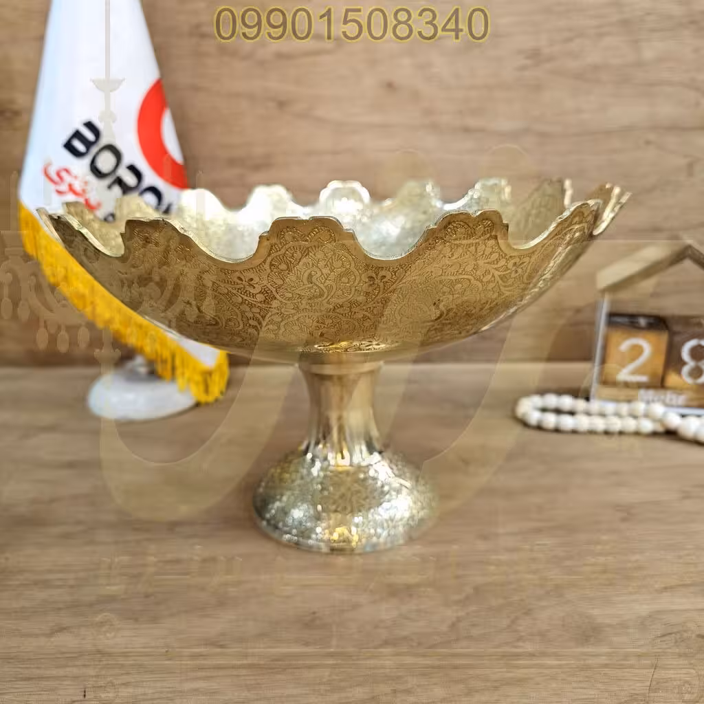 کاسه پايه دار برنجي هندي قلعه 33