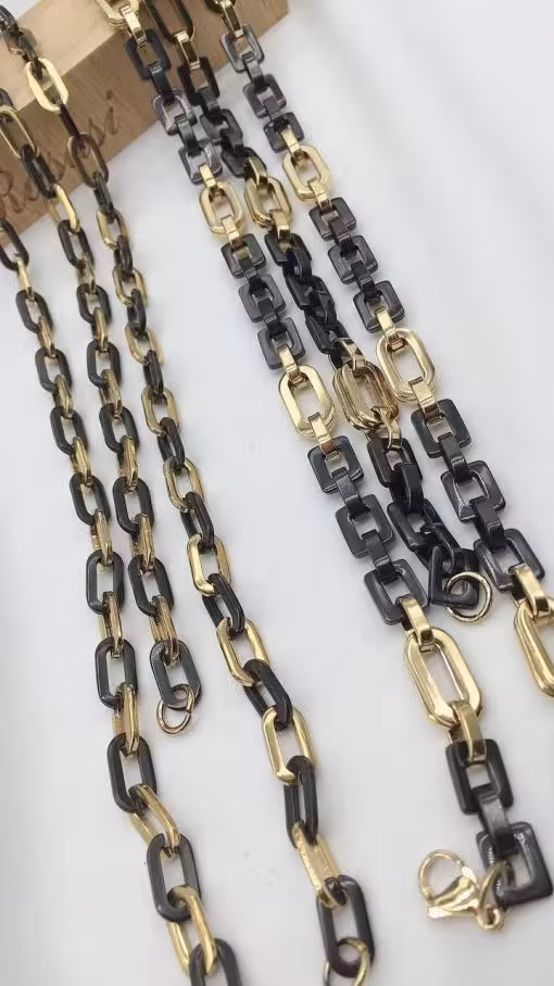 ست زنجیر و دستبند رنگ ثابت استیل کد 3120