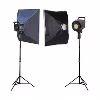 کیت تولید محتوا دو شاخه ویدئو لایت LED BK-1201 همراه با سافت باکس و پایه