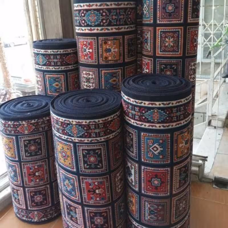 کناره گلیم ماشینی طرح کژال سرمه ای سایز1،60در85(هزینه ارسال باخریدار میباشدپس کرایه)