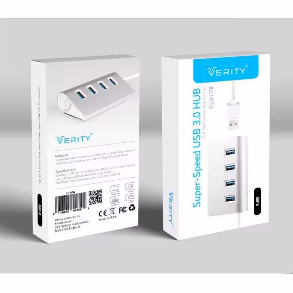 هاب  چهار پورت USB 3.0 وریتی مدل H406