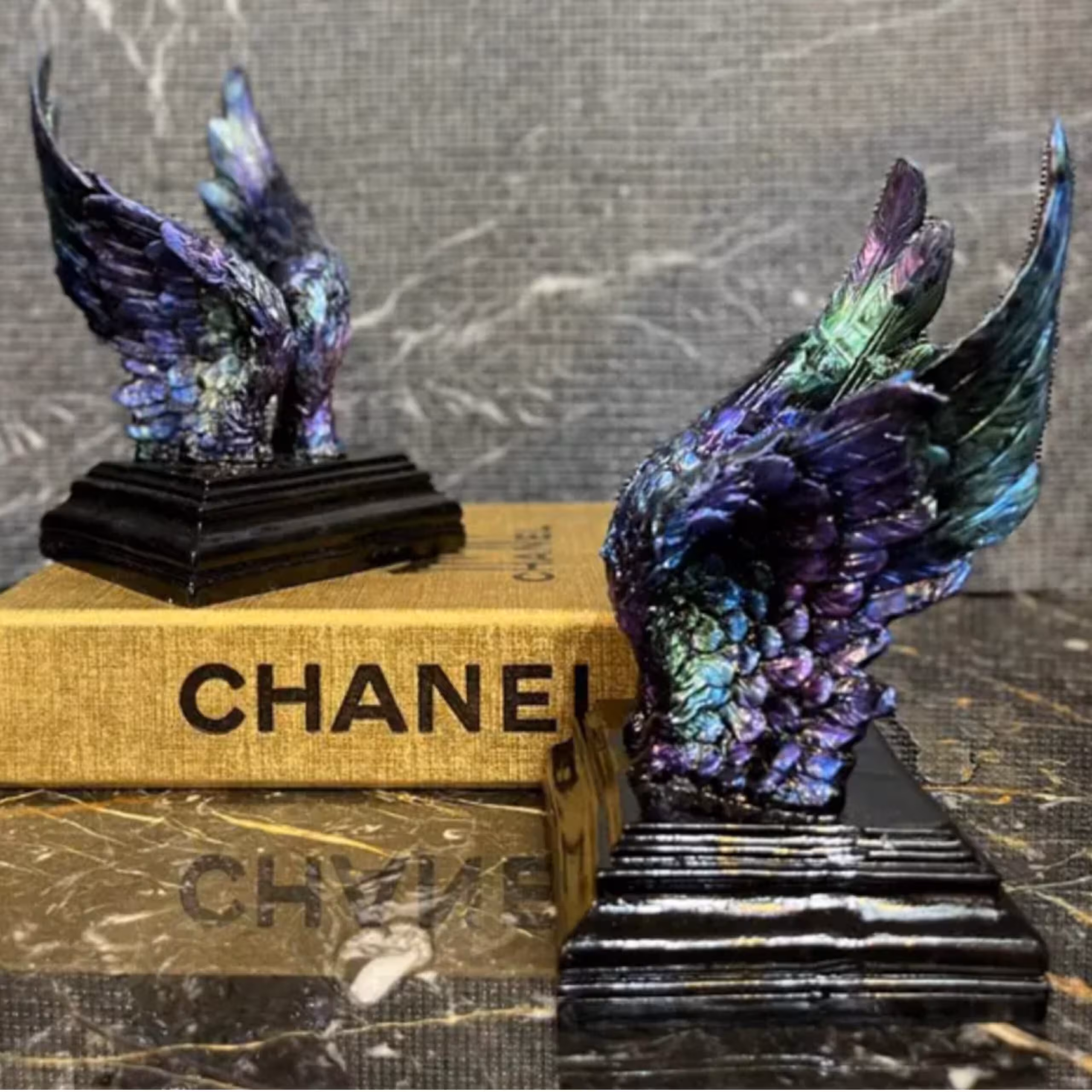 هولدر و نگهدارنده کتاب طرح بال فرشته هفت رنگ مجموعه دو عددی